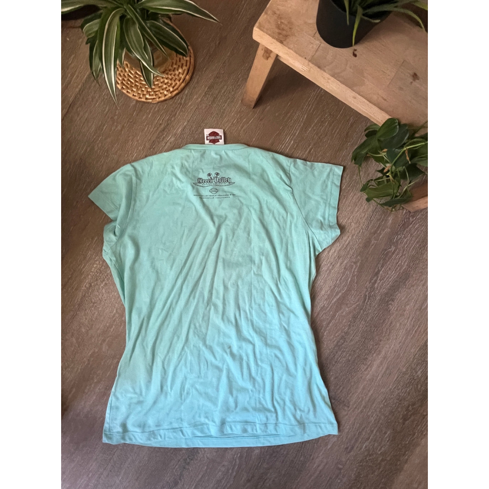 Harley-Davidson Women's XL Teal Graphic Tee Guitar Rocks Green Valley CA - Picture 9 of 11